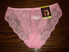 NWT MAIDENFORM LACE TANGA PANTIES DM0008 VCO PINK CORAL NYLON SPANDEX