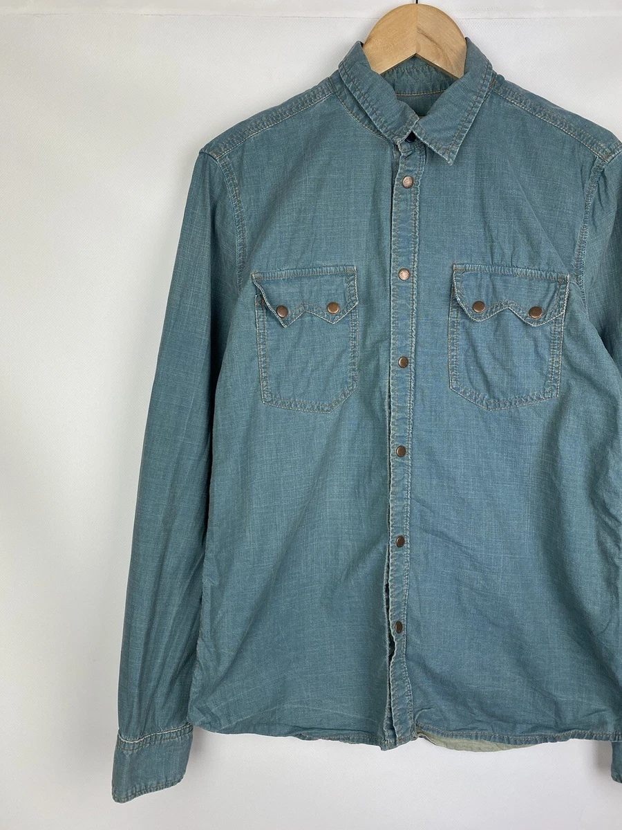 Nudie Jeans Co men s long sleeve denim shirt size M eBay