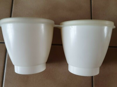 Tupperware, 2x Behälter rund mit Deckel, weiß, 300 ml, guter Zustand