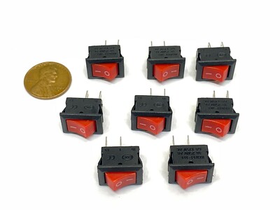 25 Pieces Black small rocker switch 15mm x 10mm 2pin on/off spst