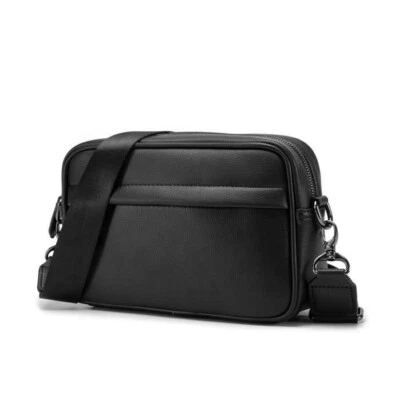 Sac Banane Vintage en Cuir PU Noir Taille 25x17x8cm Idéal pour le Sport - Photo 1/4