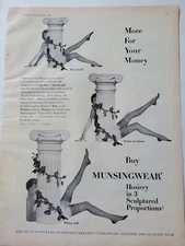 1949  womens Munsingwear sculptured hosiery stockings legs vintage ad