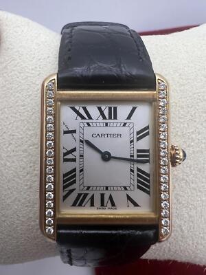 Cartier Tank Solo 18K Yellow Gold Women's Watch W1018755 Custom