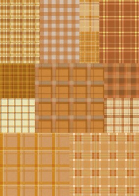 12 A4 Scrapbook Karten basteln Bastelpapier DSP Designpapier Kariert Orange 220g