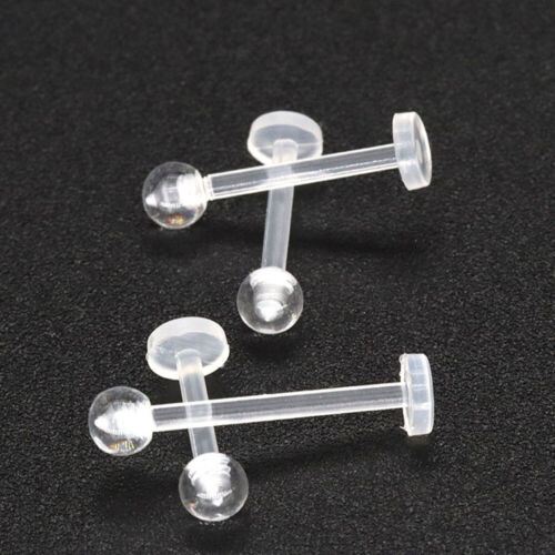 10Pcs Clear Acrylic Lip Studs - Piercing Labret Ring Helix Cartilage Earring - - Picture 6 of 14