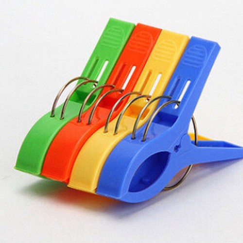 Strong For Clothesline Clips Windproof Pegs for Beach Towel Drying Pack of 4 eBay