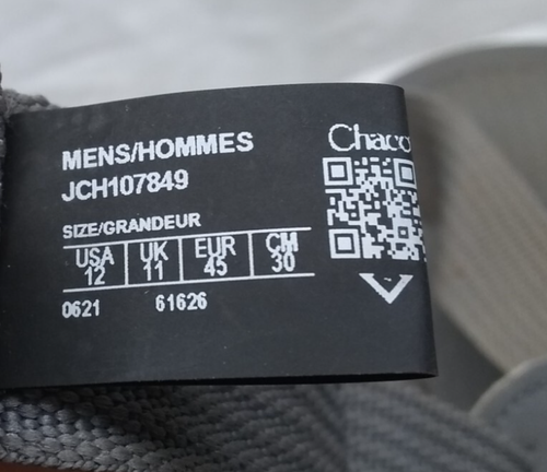 Chaco Men Lowdown 2 Outdoor Strappy Sandals Grey JCH107849 Size 12 Great Shape - 第 9/9 張圖片