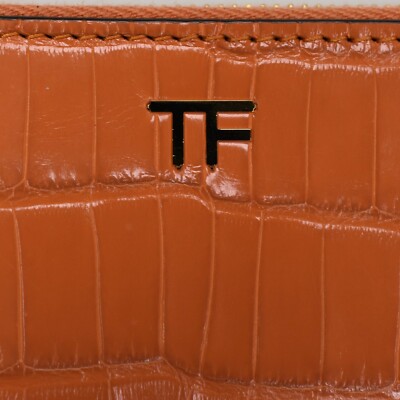NWT $2290 TOM FORD Exotic Real Alligator Zip Chain Card Wallet