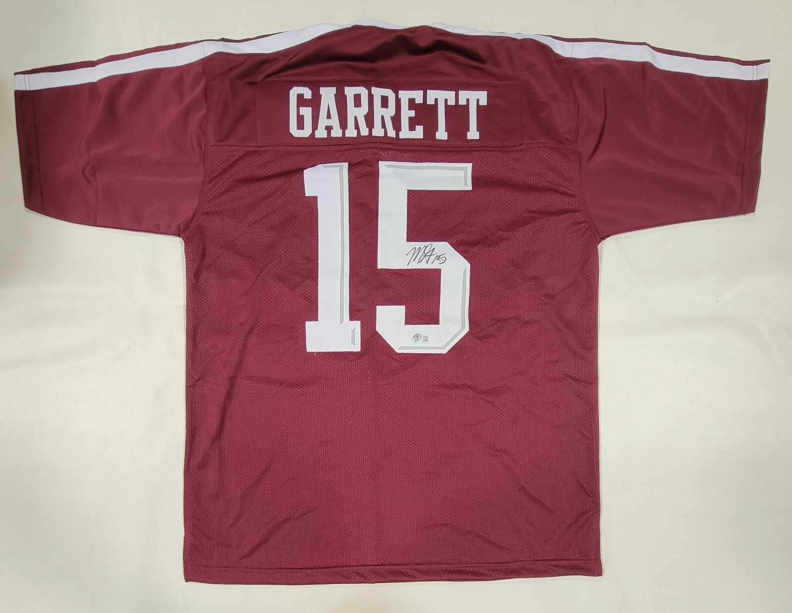 MYLES GARRETT Autographed Signed COLLEGE STYLE XL JERSEY BECKETT QR 