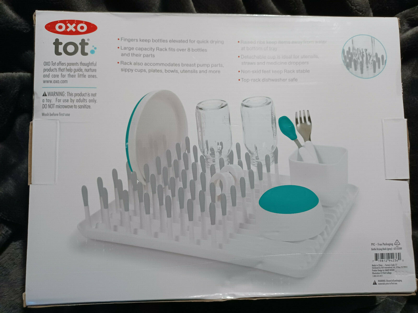 OXO Tot Bottle Drying Rack, White and Gray Brand new In Box