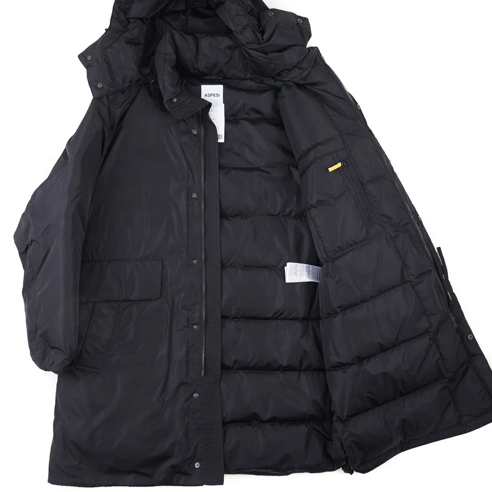 Aspesi F/W 24-25 Hooded Tech Fabric Parka Coat with Insulated Lining L New - Image 2 of 4