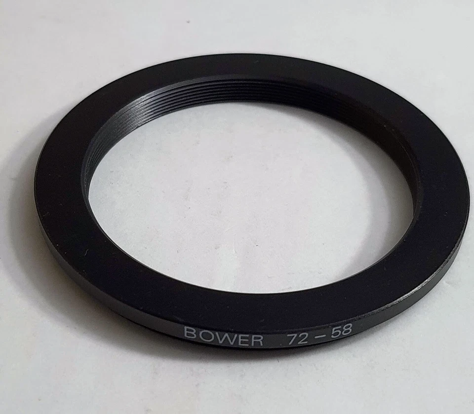 Bower Metal 72-58mm Step-Down Lens Adapter Ring 72mm-58mm 72-58 72mm-58 Stepping - Image 2 of 4