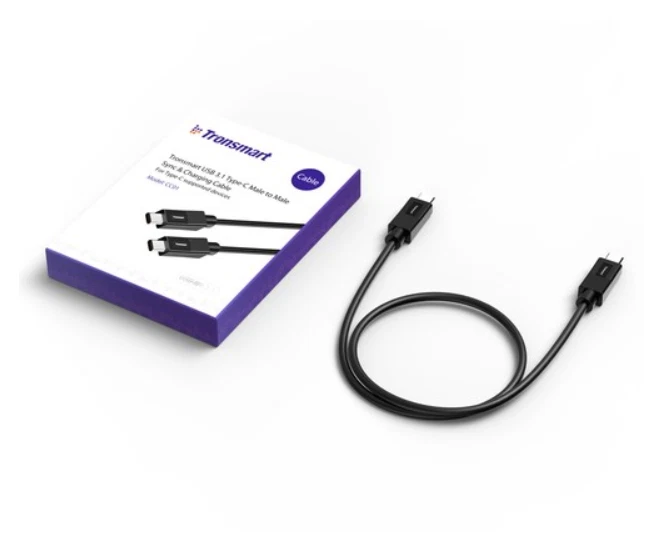 Cable de sincronización Tronsmart 3.3 pies 1M USB 3.1 duradero tipo C macho a USB 3.1 tipo C macho Foto 2 de 4