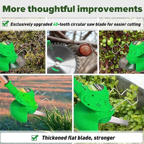 24V Cordless Strimmer Grass Trimmer Tree Cutter Garden Edger Electric 2Batteries - Picture 11 of 15