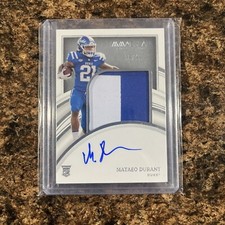 2022 Panini Immaculate Mataeo Durant RPA Rookie Patch Auto 36/99 Duke