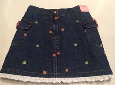 NWT Gymboree Wildflower Fields denim flower skirt/skort sz 5
