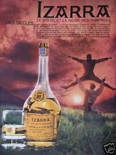 PUBLICITÉ DE PRESSE 1963 IZARRA LIQUEUR DE LA CÔTE BASQUE SOLEIL DES PYRÉNÉES