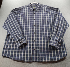 Eddie Bauer Men's Shirt Gray Size 2XL Plaid Relaxed Fit Long Sleeve Button Down