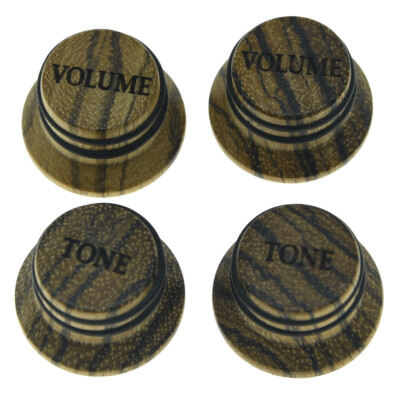 Zebra Wood-Knöpfe LP/Strat-Style-Volume-Tone-Griffknöpfe für 5,8-mm-Schafttöpfe