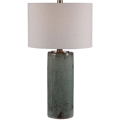 Uttermost 28333 Callais 33 inch 150 watt Crackled Aqua Table Lamp Portable Light