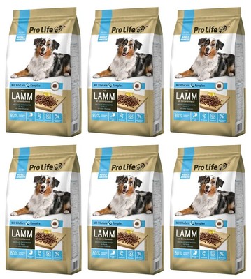 6 x 1kg | Pro Life Hund Trockenfutter mit Lamm an Sonneblumenöl