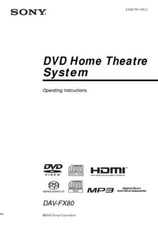 Sony DAV-FX80 Home Theater System Owners Manual