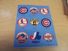 LOT OF (2) 1990 BASEBALL STICKER SHEETS W/CUBS/METS/PIRATES/CARDS/PHILS+MORE
