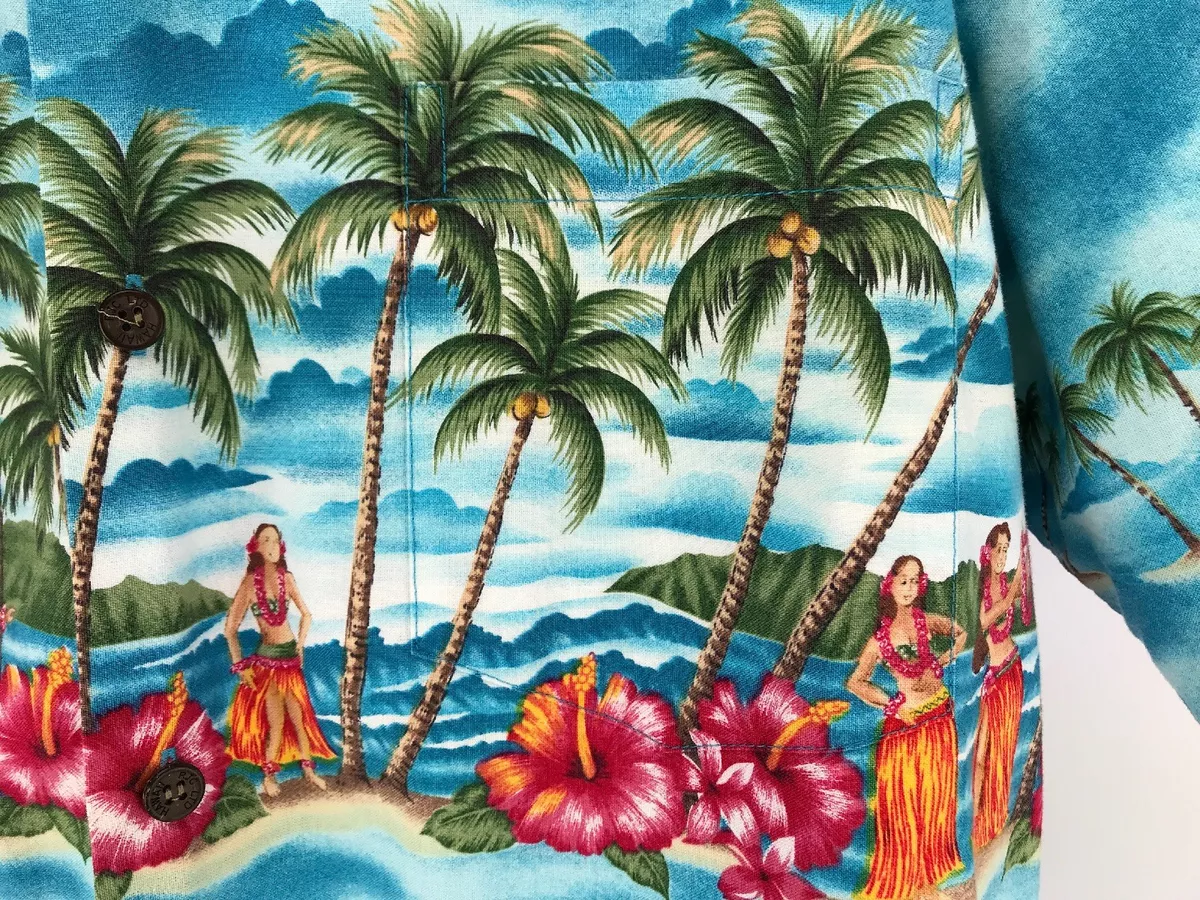 Vintage Kole Kole Hawaiian Shirt Men s L Cotton Hula Dance on the