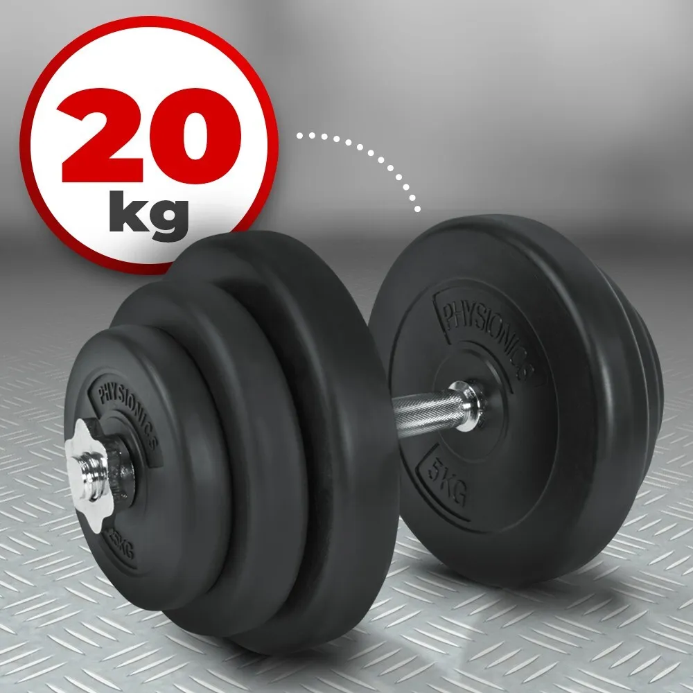 Physionics® Haltère Poids de Musculation Disques pour Fitness 20kg, 30kg,  40kg