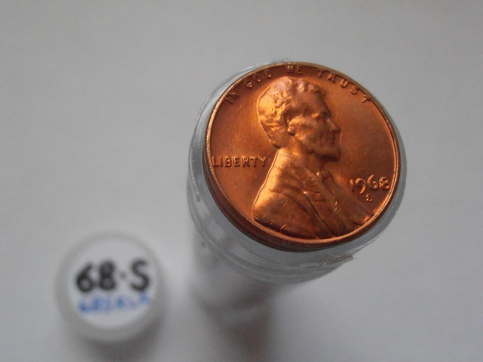 Bu Incon 1968 S BU Lincoln Cent Roll (68SRLA) | eBay