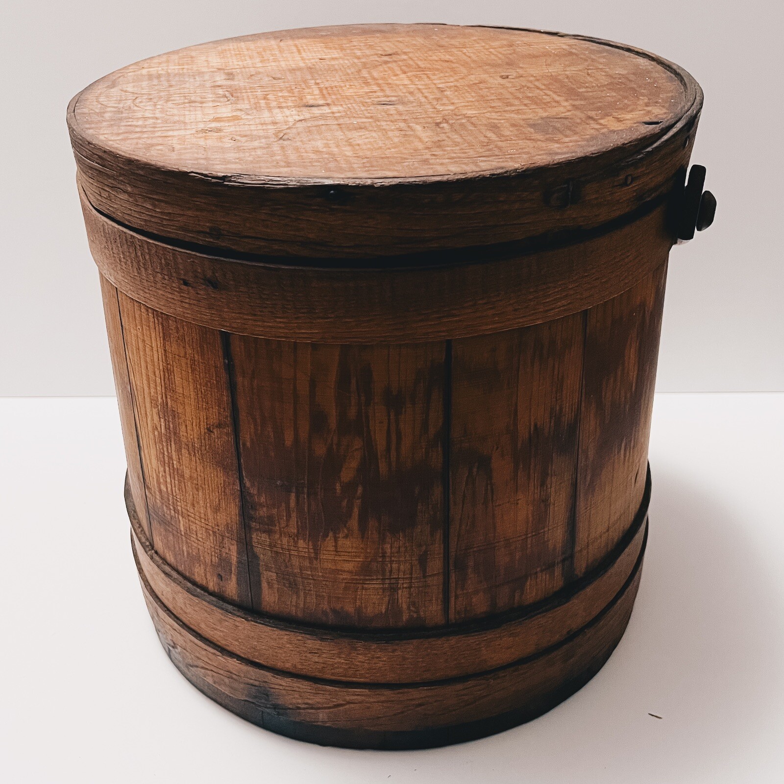 Vintage Firkin Wooden Sugar Bucket w/ Lid and Handle eBay