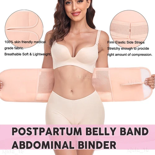 Postpartum Belly Band C Section Belly Wrap Abdominal Binder Girdle Tummy Tuck US - Picture 7 of 29