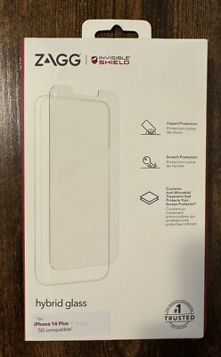 Zagg Invisible Shield For iPhone 14 Plus~Hybrid Glass~#1 Trusted~New In Box!!!!!