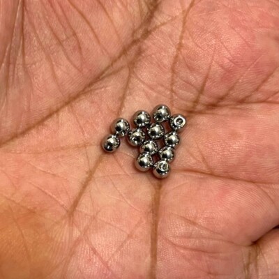 12Pcs Surgical Steel 14g External Threaded SMALLEST 3mm Spare Balls.