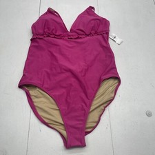 Old Navy Pink Ruffle Trim Cutout One Piece Swimsuit Women  s XL New