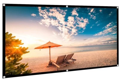 Electrovision 100" 16:9 White Indoor & Outdoor Foldable Projector Screen Curtain