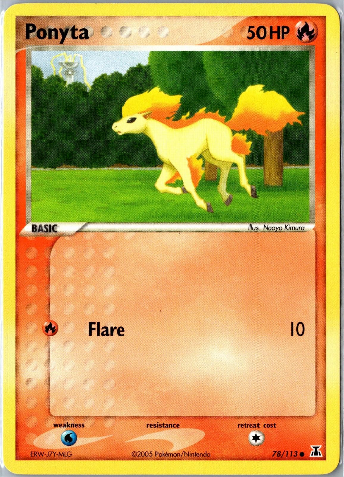 Pokemon Card - Ponyta 78/113 Delta Species Common Lightly Played