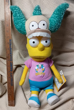 The Simpsons Bart Krusty Fan Hat Shirt 18" Plush Stuffed Doll 2019 w/ Tags - EXC