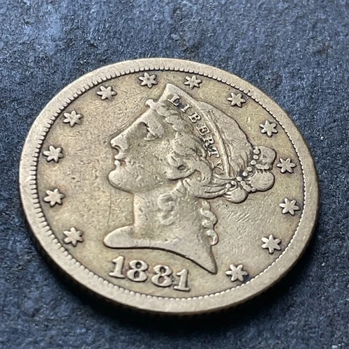 1881 $5 Liberty Half Eagle Gold Coin Beautiful Detail, Historic Rare Estate Sale