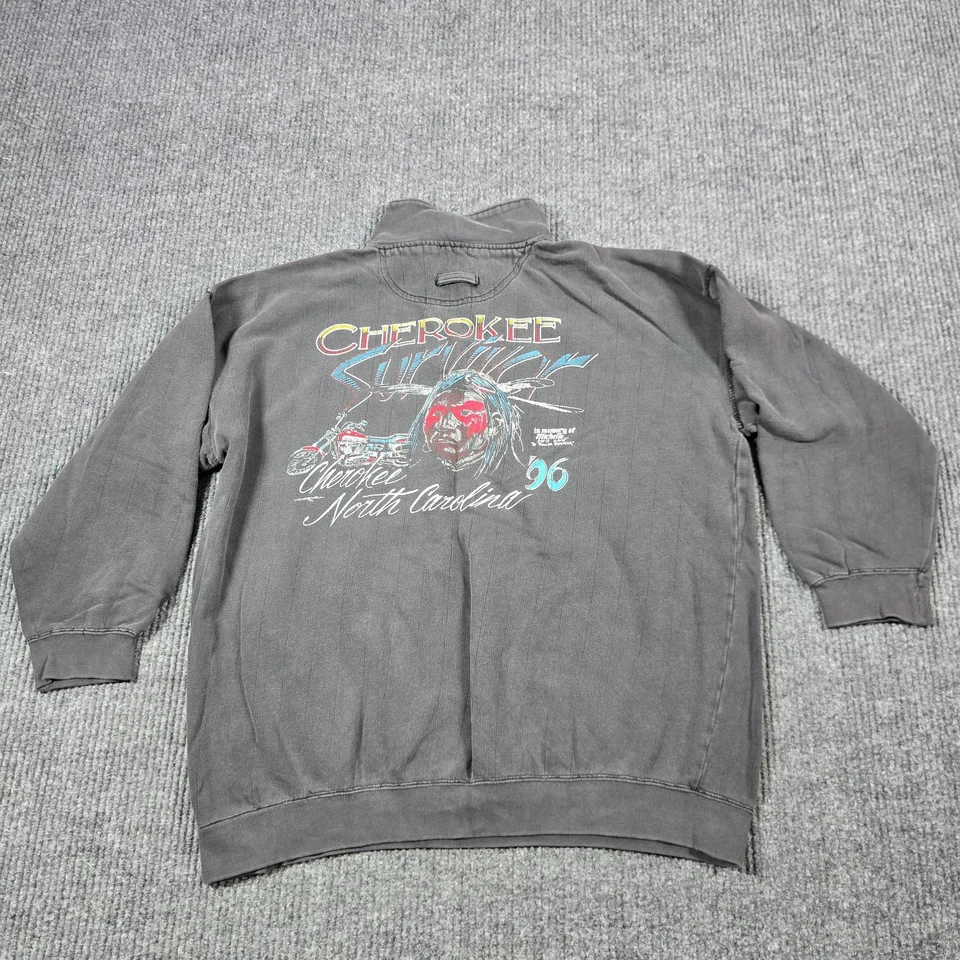 复古切诺基幸存者运动衫男式 XL 灰色 25 美分拉链 1996 NC 90 年代骑手 — 第 2/4 张图片