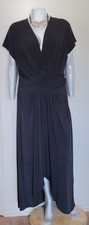 MICHAEL KORS HI~LOW HEM DRESS W/TIE BELT WAIST Size 22W SHORT SLEEVE V~NECK blk