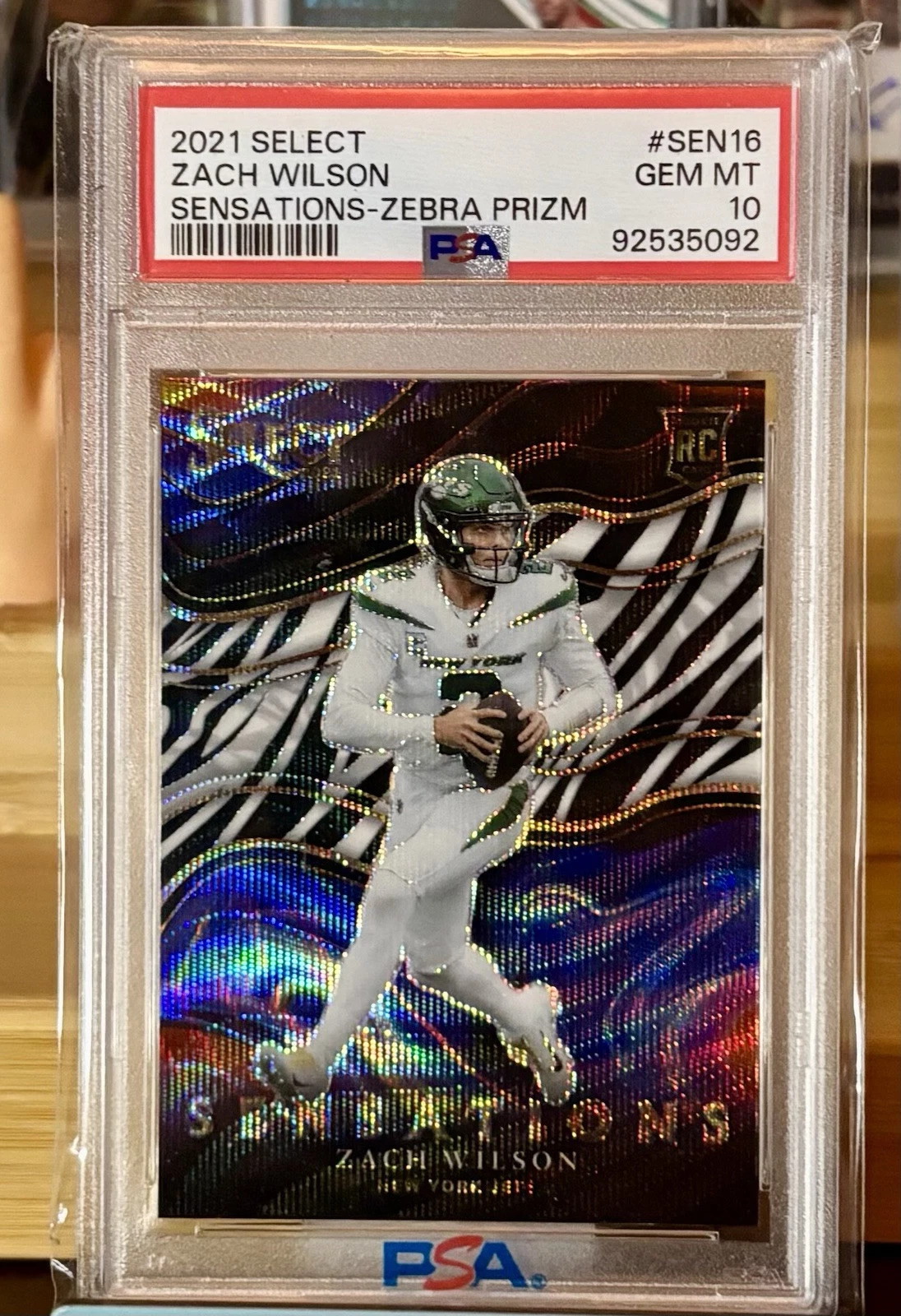 Zach Wilson Panini Select Sensations #SEN16 Zebra Prizm