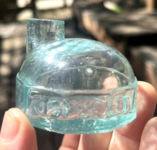 NICE AQUA J & IEM DOMED IGLOO INK JAMES & ISAAC ELIJAH MOORE 1870'S CLEAN L@@K