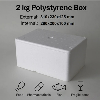 2 kg Styroporkartons - GROSSPACKUNG 14 - EPS isoliert Kaltversand Lebensmittel Plus