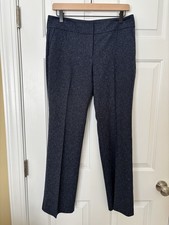 Ann Taylor Signature 6P Blue Straight Leg Dress Pants Career Trousers Work