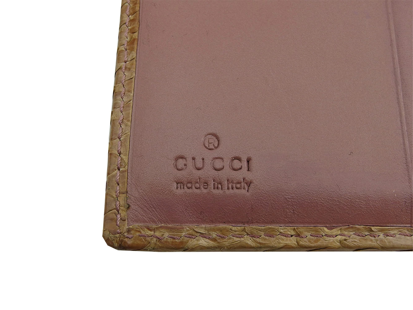 Gucci Python Wall Bifold Wallet Pink Beige M Used - image 8