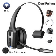 Mpow Trucker Bluetooth Headset V5.3 Wireless Over Ear Headphone Noise Canceling