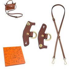 Bag Shoulder Strap with Longchamp Mini Pouch,Genuine Leather Adjustable Strap...