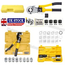 Hydraulic Pipe Crimper Aluminum Tube Press Clamp Wire Battery Crimping Plier Kit