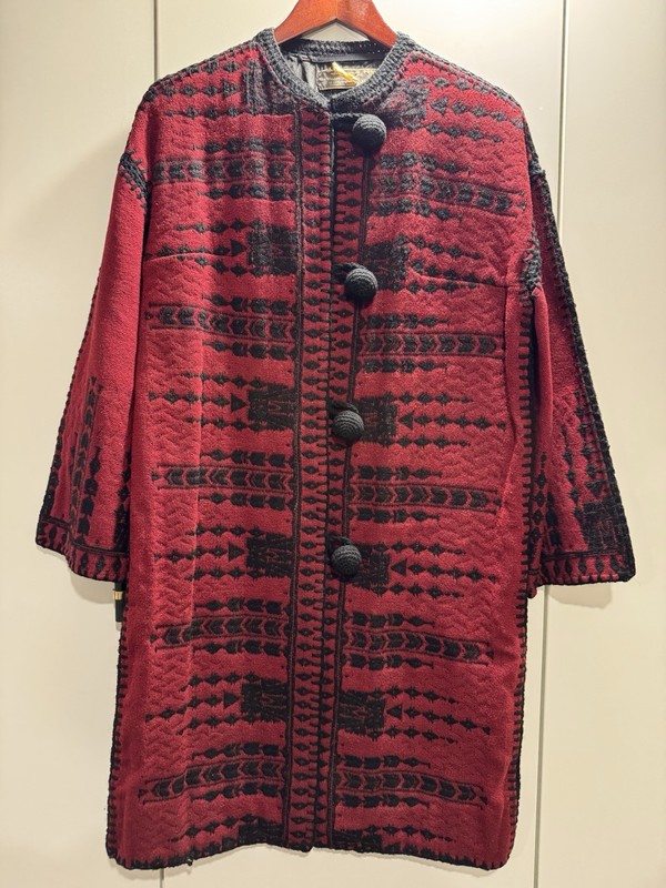 Vintage Handmade Greece Coat Womens embroidered Aztec ethnic